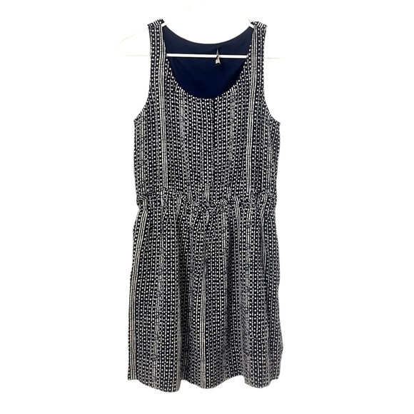 2/$30 Madewell - Navy and Cream Patterned Women's Sleeveless Mini Dress - Picture 1 of 7
